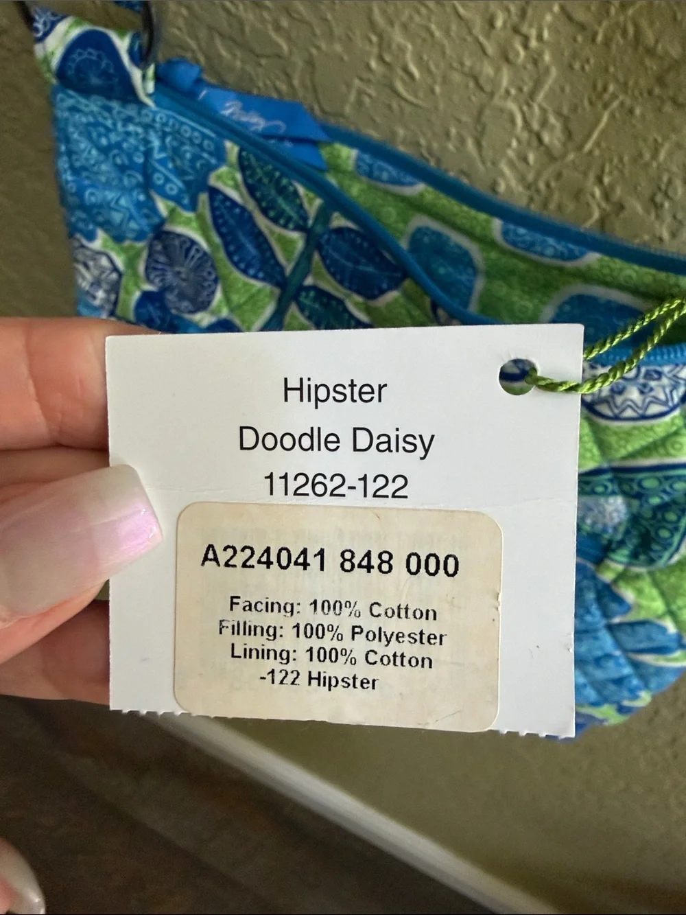 Vera Bradley Retired 2012 Doodle Daisy Hipster Crossbody Bag Quilted Adjustable
